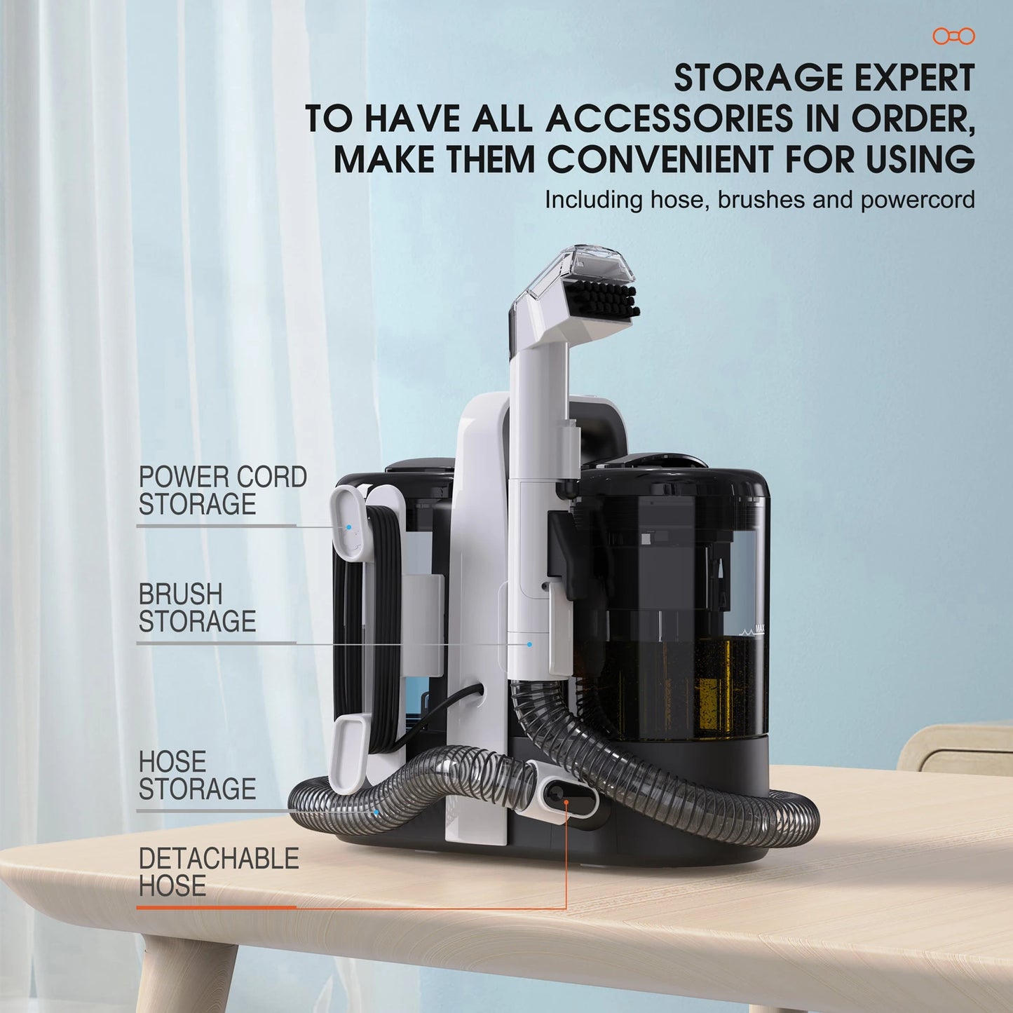 GOOVI Spot Cleaner 600W Handheld Carpet Cleaner | Sofa Curtain Cleaner - Chamberland Homes