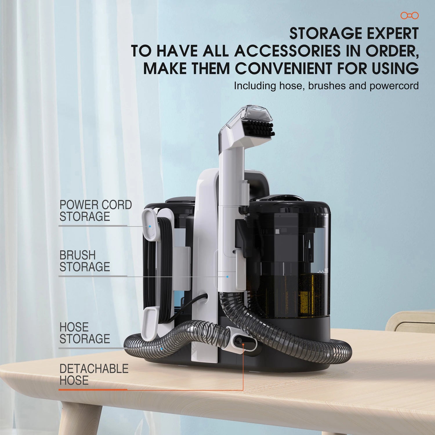 GOOVI Spot Cleaner 600W Handheld Carpet Cleaner | Sofa Curtain Cleaner - Chamberland Homes