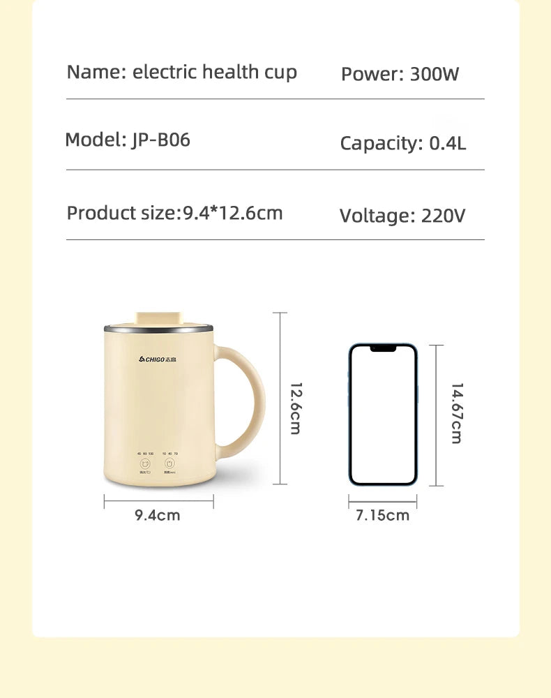400ml Electric Kettle | Tea Pot & Multi-function Stew Cup - Chamberland Homes