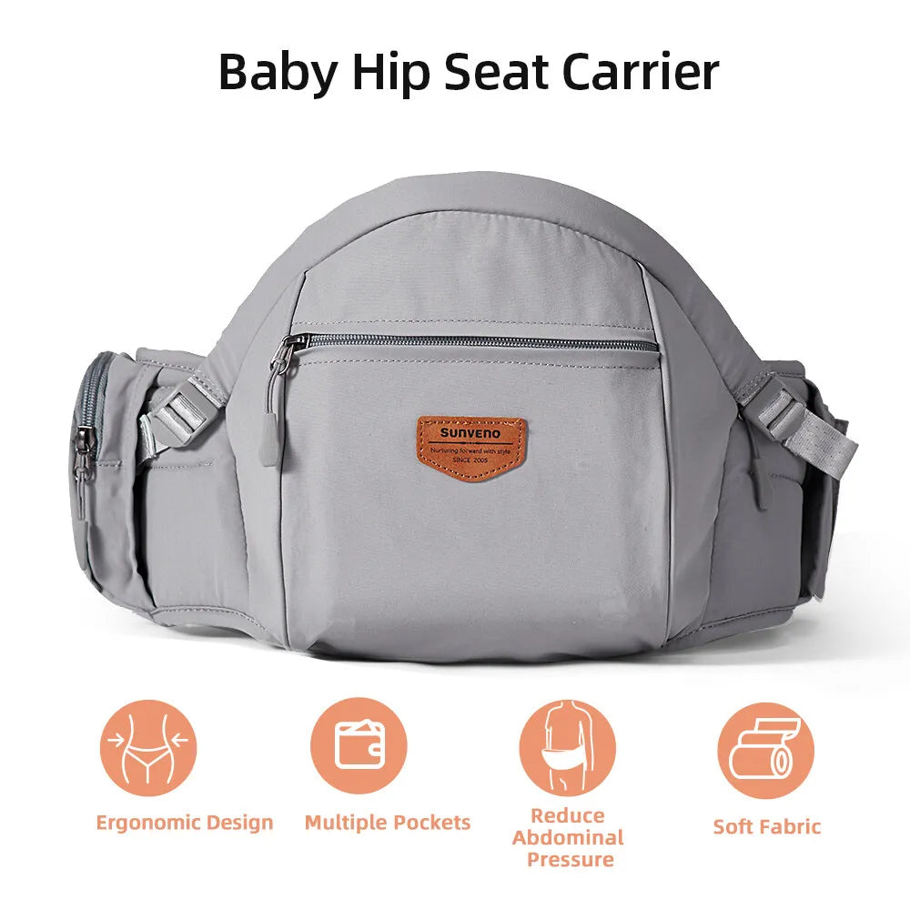 Sunveno Ergonomic Baby Carrier | Infant Hip Seat & Adjustable Stool