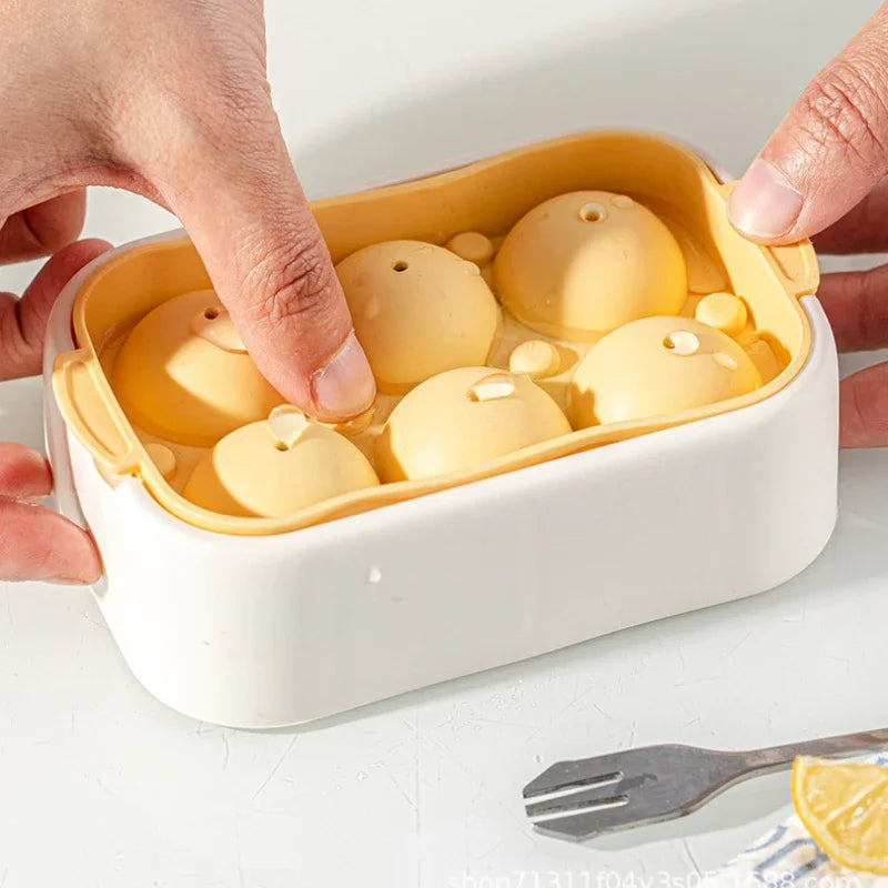 6-Cell Round Ice Cube Mold with Lid | Whiskey & Juice - Chamberland Homes