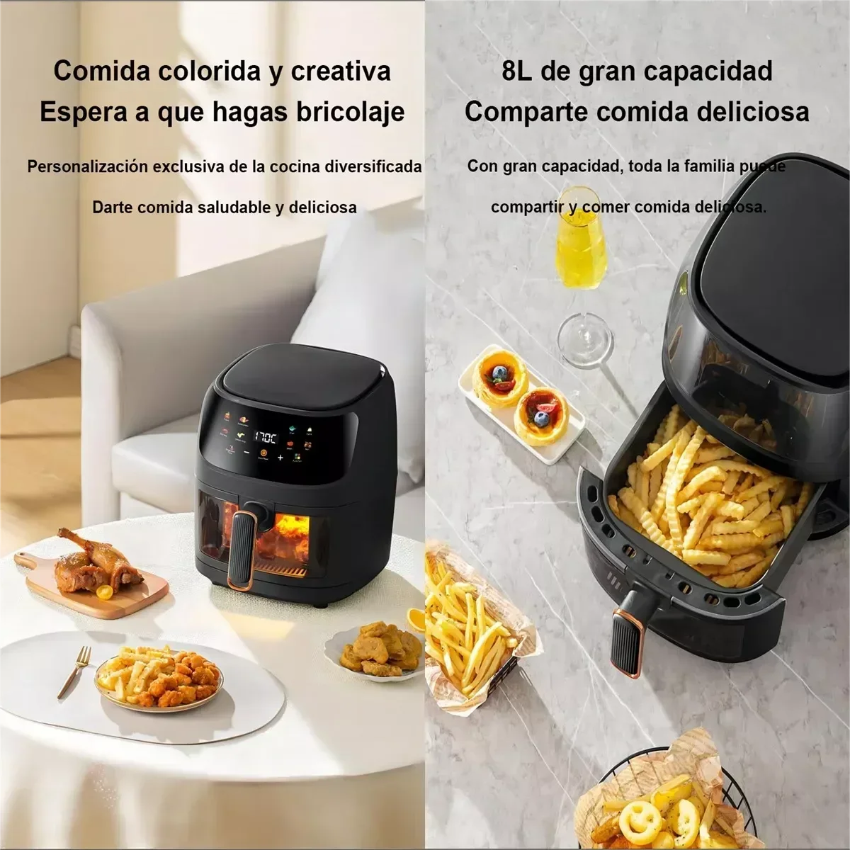 1400W 8L Air Fryer | Oil-Free Smart LED Touch Cooker