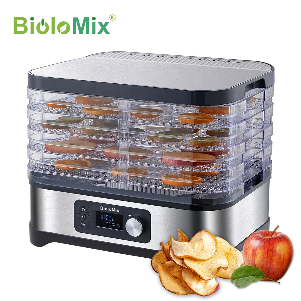 BioloMix 5-Tray Food Dehydrator | BPA-Free Digital Timer & Temperature Control - Chamberland Homes
