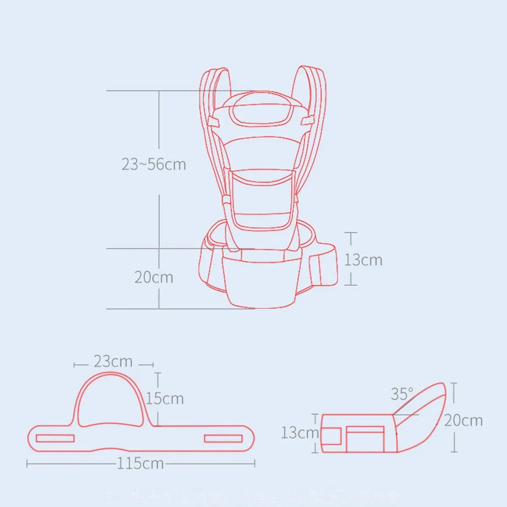 Baby Carrier Waist Stool with Storage Bag | Ergonomic Hipseat Sling