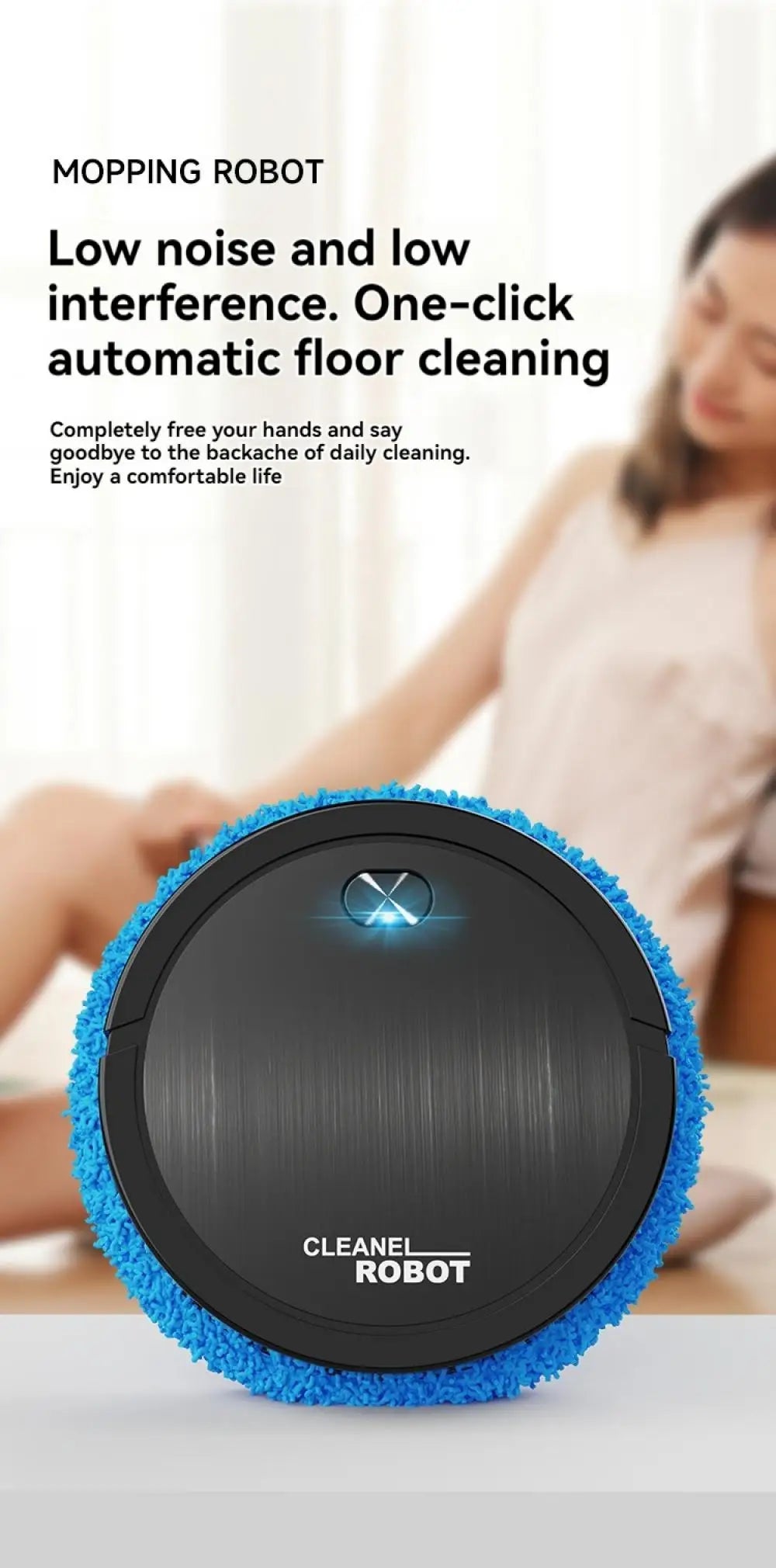Floor Mopping Robot | Silent Wet & Dry Automatic Electric Sweeper - Chamberland Homes