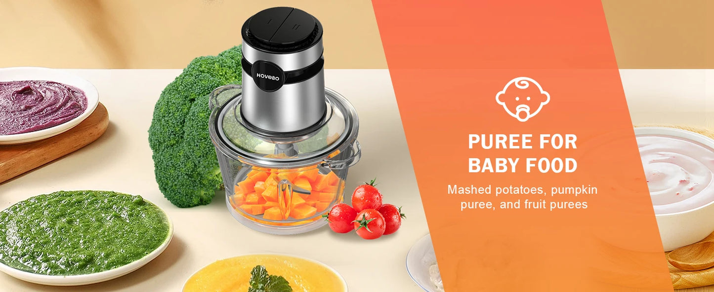 500W Electric Food Processor 2-Speed Meat Grinder & Vegetable Chopper - Chamberland Homes