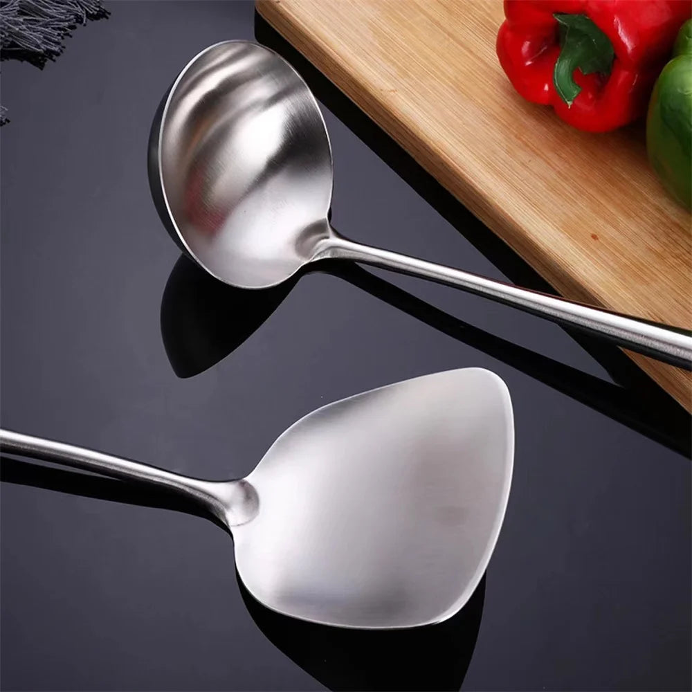 1PC Wok Spatula & Ladle Set | Stainless Steel Kitchen Utensils - Chamberland Homes