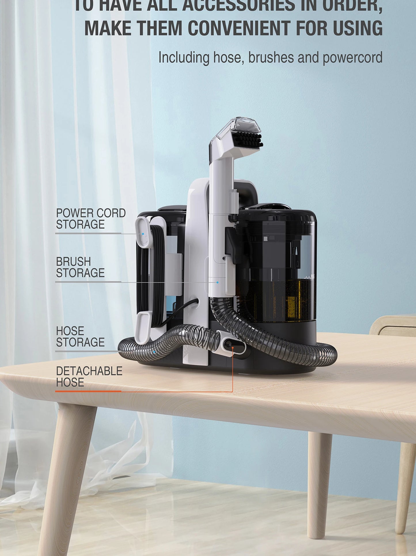 GOOVI Spot Cleaner 600W Handheld Carpet Cleaner | Sofa Curtain Cleaner - Chamberland Homes