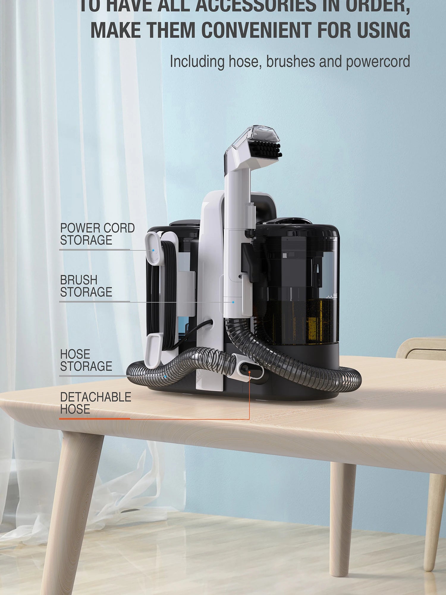 GOOVI Spot Cleaner 600W Handheld Carpet Cleaner | Sofa Curtain Cleaner - Chamberland Homes
