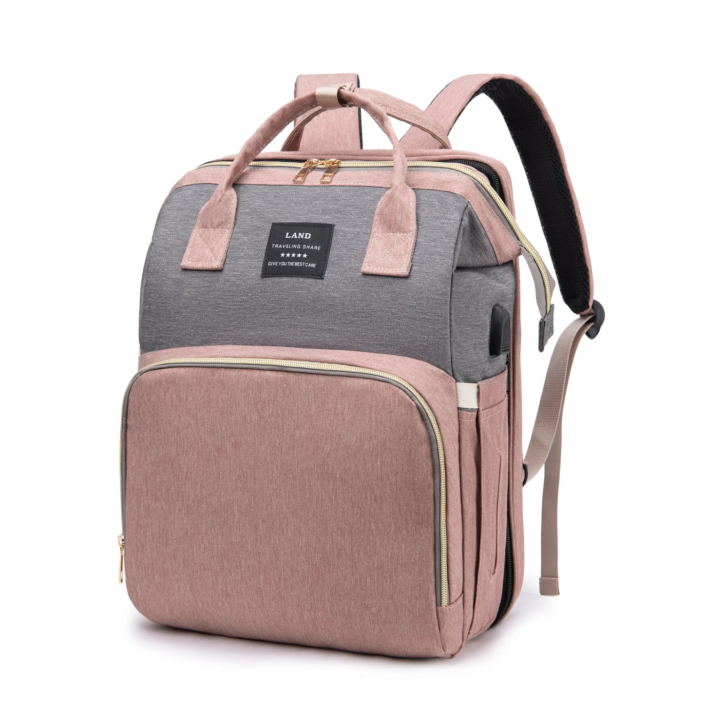 Foldable Portable Mommy Backpack with Crib Bed | Large Diaper Bag