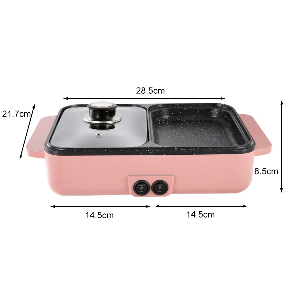 1000W Electric Hot Pot 2-in-1 Cooker | Two-Speed Temperature Control - Chamberland Homes