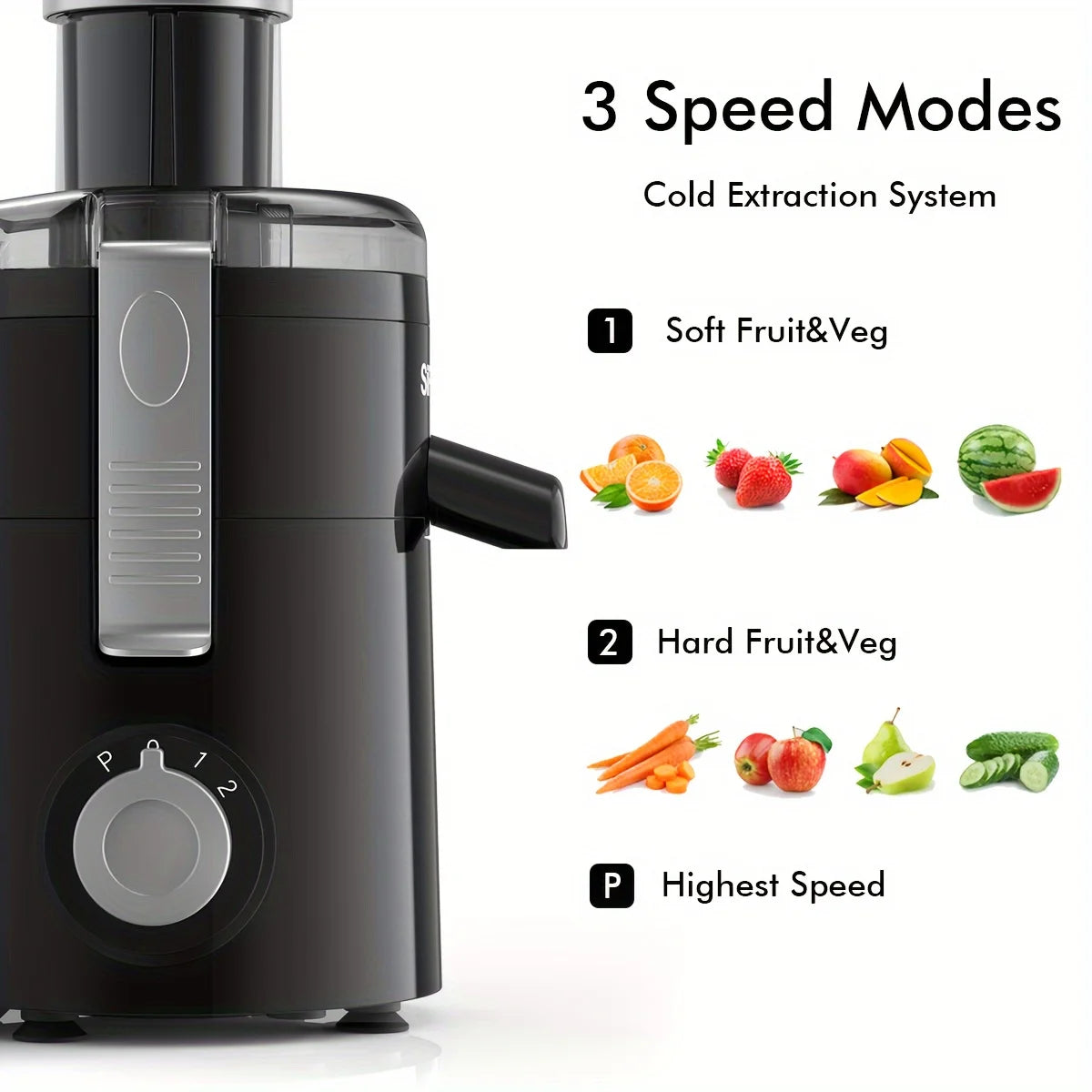 SiFENE Compact Centrifugal Juicer | 3-Speed Fruit & Veggie Juicer - Chamberland Homes