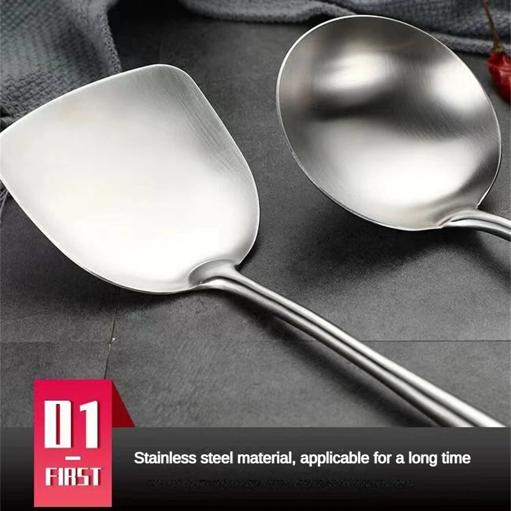 1PC Wok Spatula & Ladle Set | Stainless Steel Kitchen Utensils - Chamberland Homes