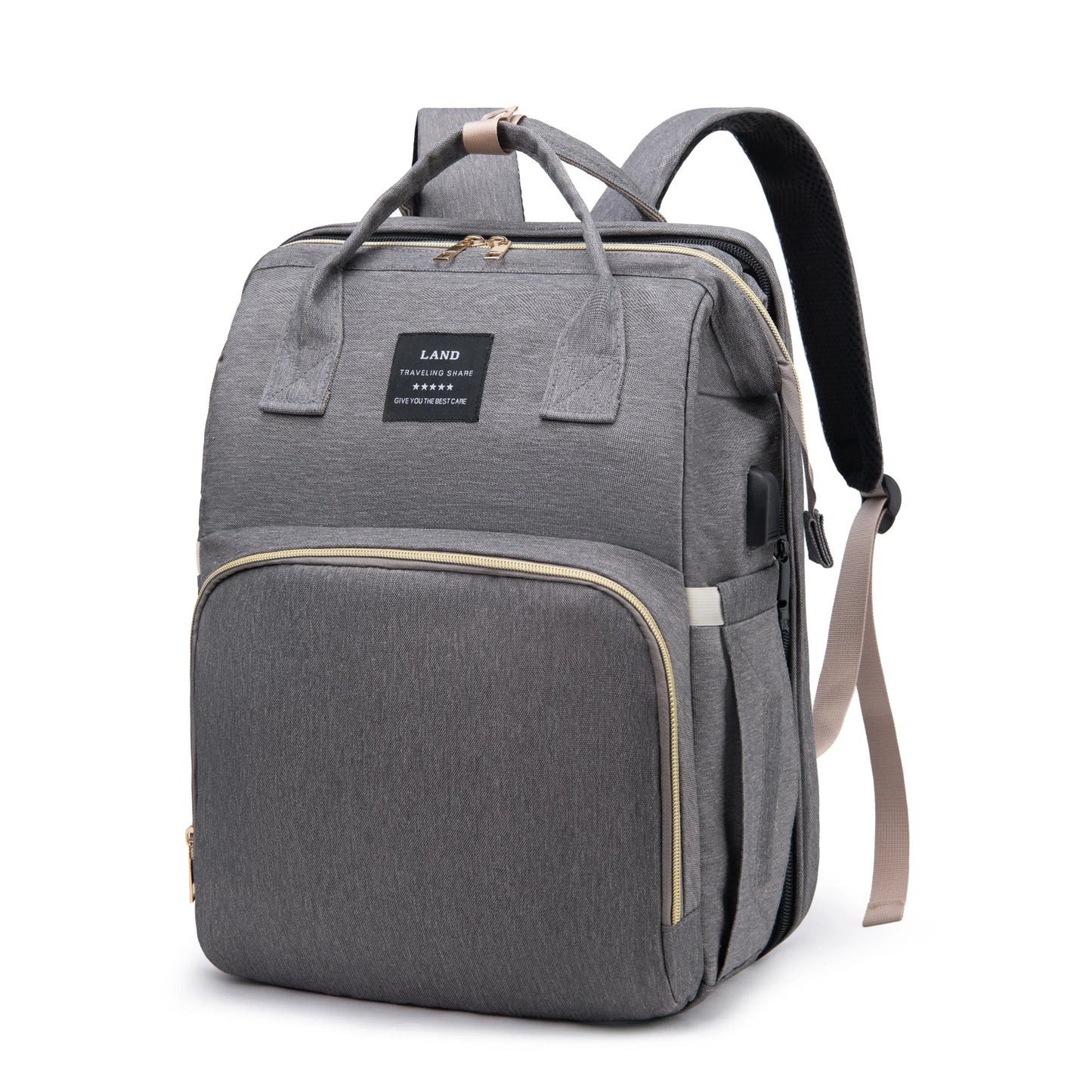 Foldable Portable Mommy Backpack with Crib Bed | Large Diaper Bag