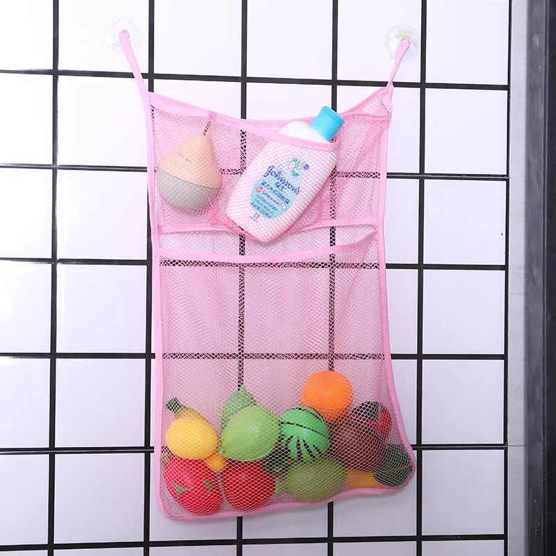 Baby Shower Bath Toys Storage Bag | Suction Cup Organizer Net - Chamberland Homes