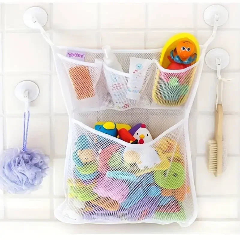 Baby Shower Bath Toys Storage Bag | Suction Cup Organizer Net - Chamberland Homes