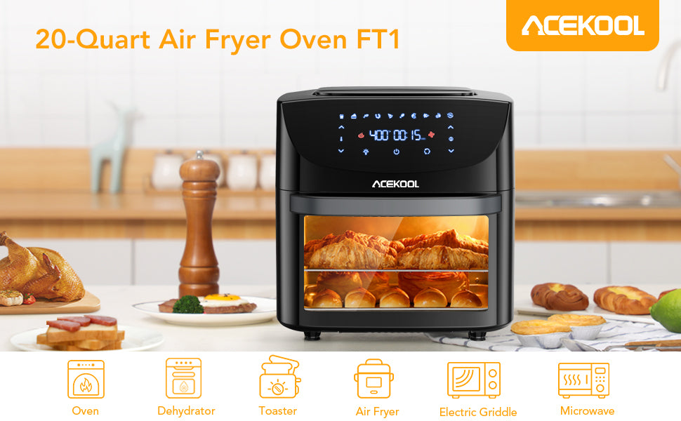 18L Digital Air Fryer Toaster Oven - 10-in-1 Combo - Chamberland Homes