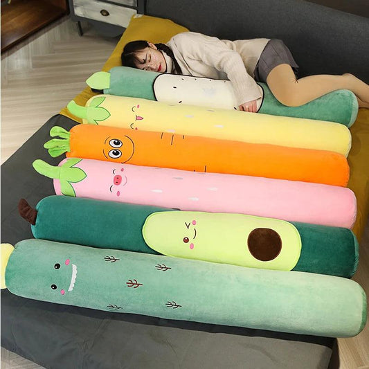 Cartoon Fruit Long Pillow Avocado Carrot Strawberry Sleeping Cushion