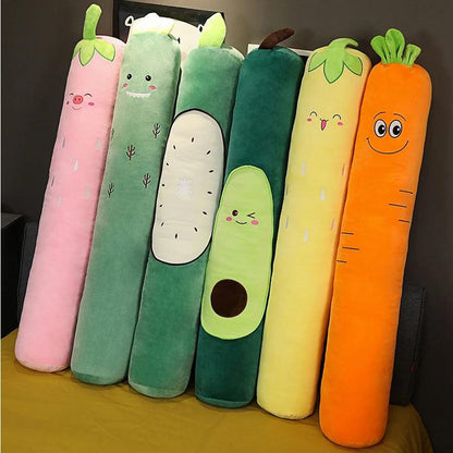 Cartoon Fruit Long Pillow Avocado Carrot Strawberry Sleeping Cushion