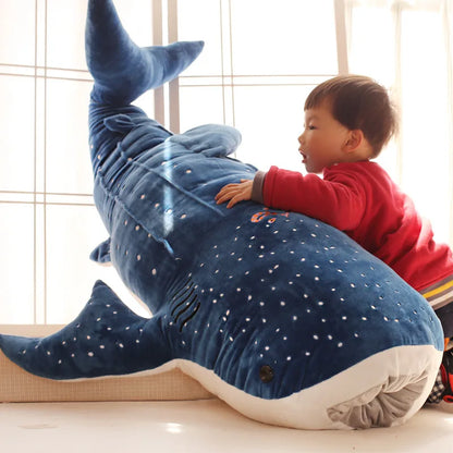 Cartoon Blue Shark Plush – 50/100CM Soft Big Fish Pillow for Kids