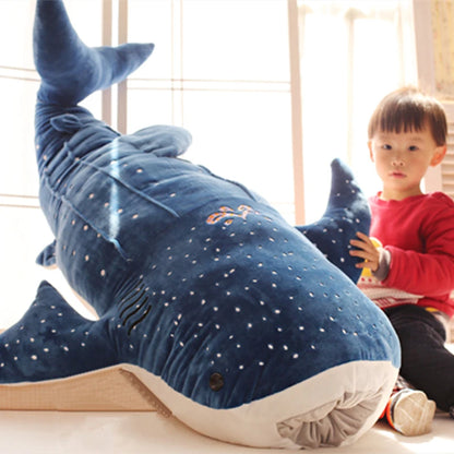 Cartoon Blue Shark Plush – 50/100CM Soft Big Fish Pillow for Kids