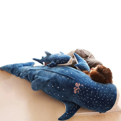 Cartoon Blue Shark Plush – 50/100CM Soft Big Fish Pillow for Kids