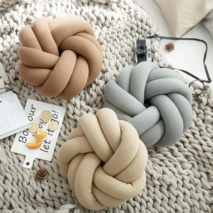 REGINA - Cotton DIY Hand Knot Back Cushions Cozy Car Lumbar Pillow Home Decorative Sofa Seat Cushion Soft Office Hand Rest Pillows - CHAMBERLAND HOMES