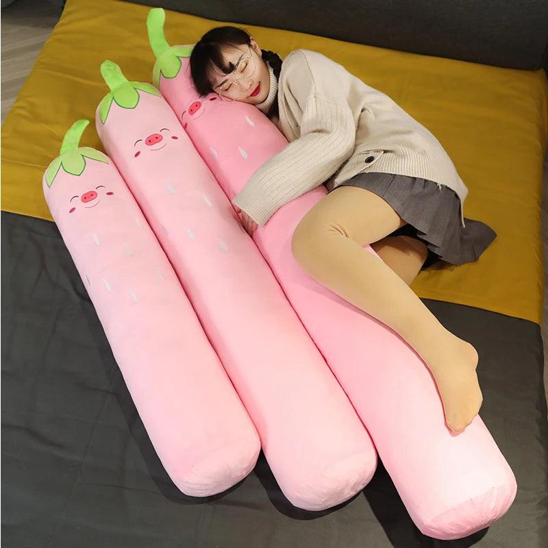 Cartoon Fruit Long Pillow Avocado Carrot Strawberry Sleeping Cushion