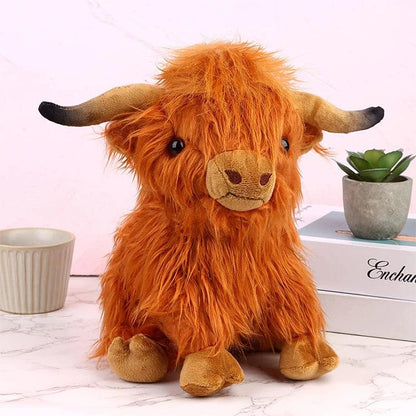 Highland Cow Plush Toy - Soft Animal Doll Plushie