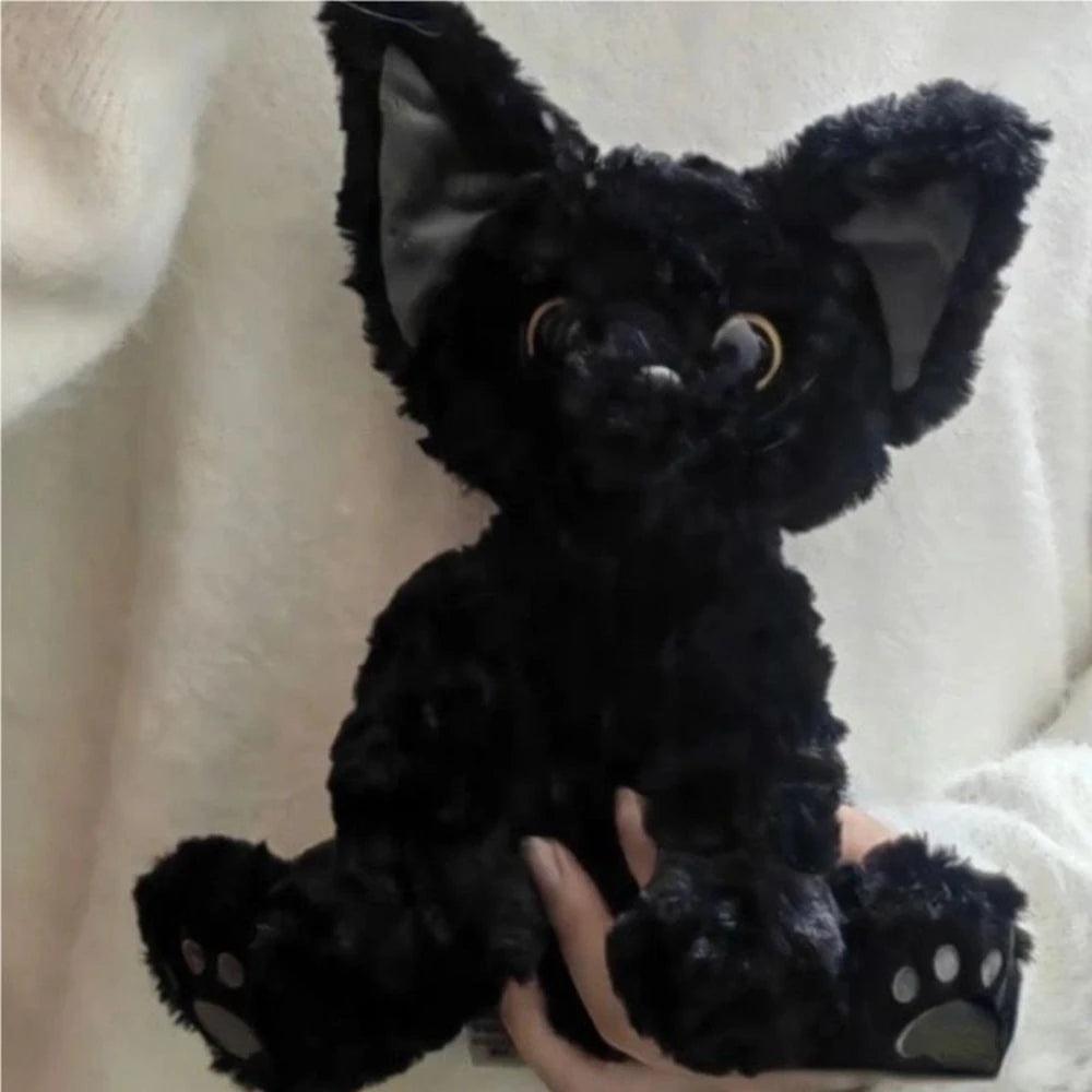 Cute Plaime Cat Plush Toy Curly KUKI Black Cat Plushie Doll