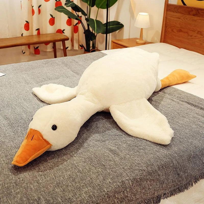 50-190cm Cute Big White Goose Plush Toy Kawaii Huge Duck Sleep Pillow Cushion Soft Stuffed Animal Doll Birthday Gift for Girl - CHAMBERLAND HOMES