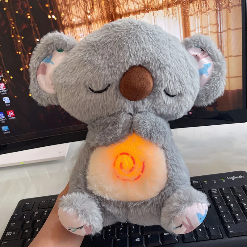 Breathing Bear Toy – Soothing Koala Plush with Music & Lights!