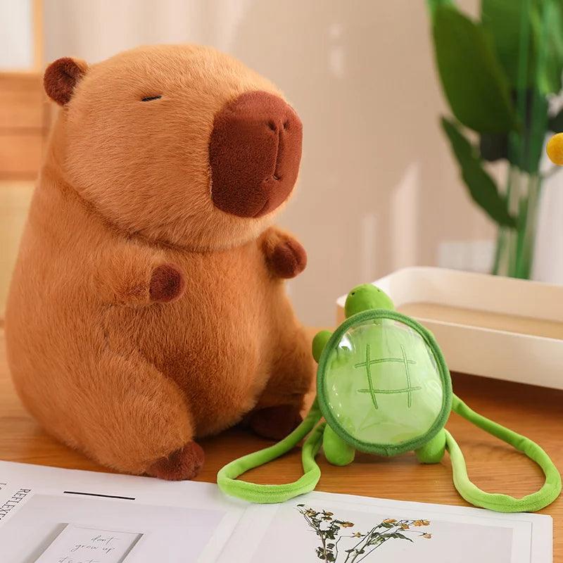 Cute Capybara With Backpack Plush Toys Sitting Lovely Cartoon Animals Stuffed Dolls Holiday Gift Home Decor Sofa Plush Pillows - CHAMBERLAND HOMES