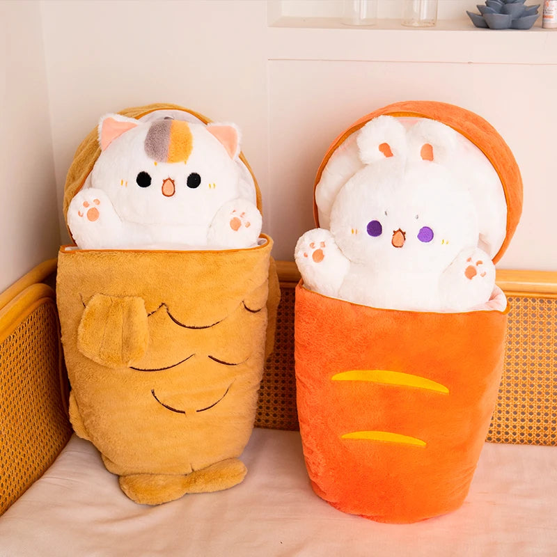 Kawaii Taiyaki Cat Plush Toy – 40/60/80cm Anime Cushion Pillow