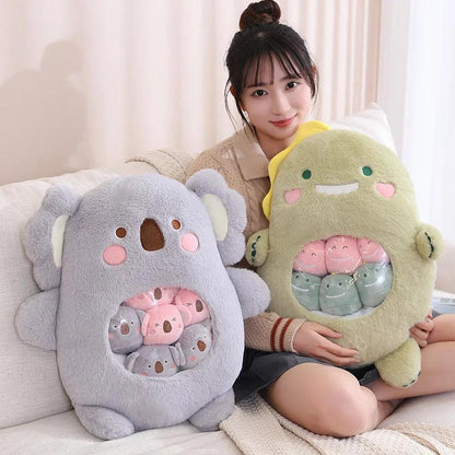 6Pcs Small Toys Inside Cute Cartoon Animals Plush Pillow Soft Stuffed Sofa Cushion Homdecor Pillow - CHAMBERLAND HOMES