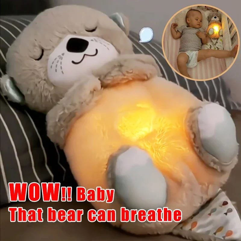 Baby Breath Baby Bear Soothing Otter Plush Toy – Music & Light Sleep Companion