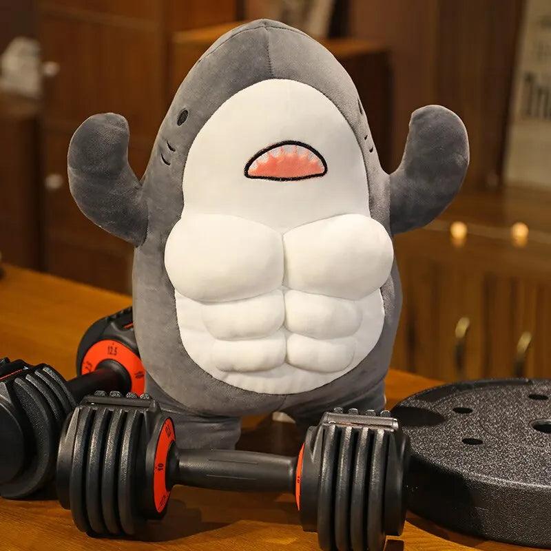 40CM Muscle Shark Plush Doll Cute Worked Out Shark Stuffed Cartoon Toys Strong Animal Pillow For Girl Boyfriend Gifts - CHAMBERLAND HOMES