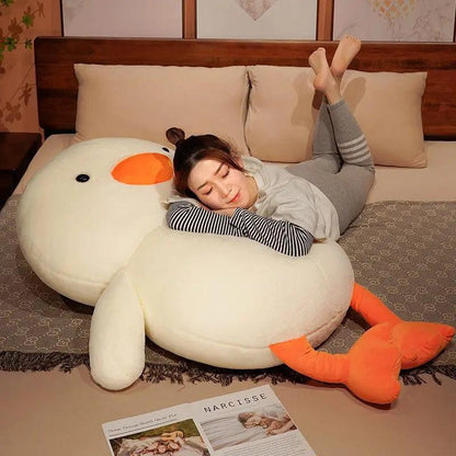 100cm New Fat Cute White Duck Plush Toy Soft Stuffed Cartoon Animal Goose Doll Hug Pillow Sofa Cushion Best Gift for Girls - CHAMBERLAND HOMES