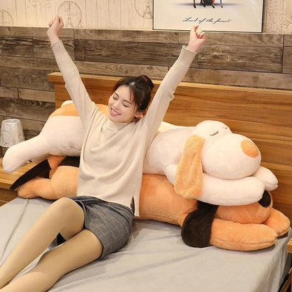 150CM Giant Lovely Soft Down Cotton Dog Plush Pillow Doll Stuffed Pet Doll Baby Long Sleep Pillow Accompany Gift for Girlfriend - CHAMBERLAND HOMES