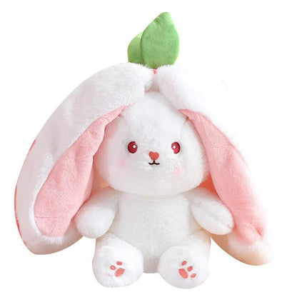 Funny Joy Kawaii Fruit Bunny Plush Toy Cute Carrot Strawberry Turn Into Rabbit Plush Toy Kids Birthday Christmas Gift - CHAMBERLAND HOMES