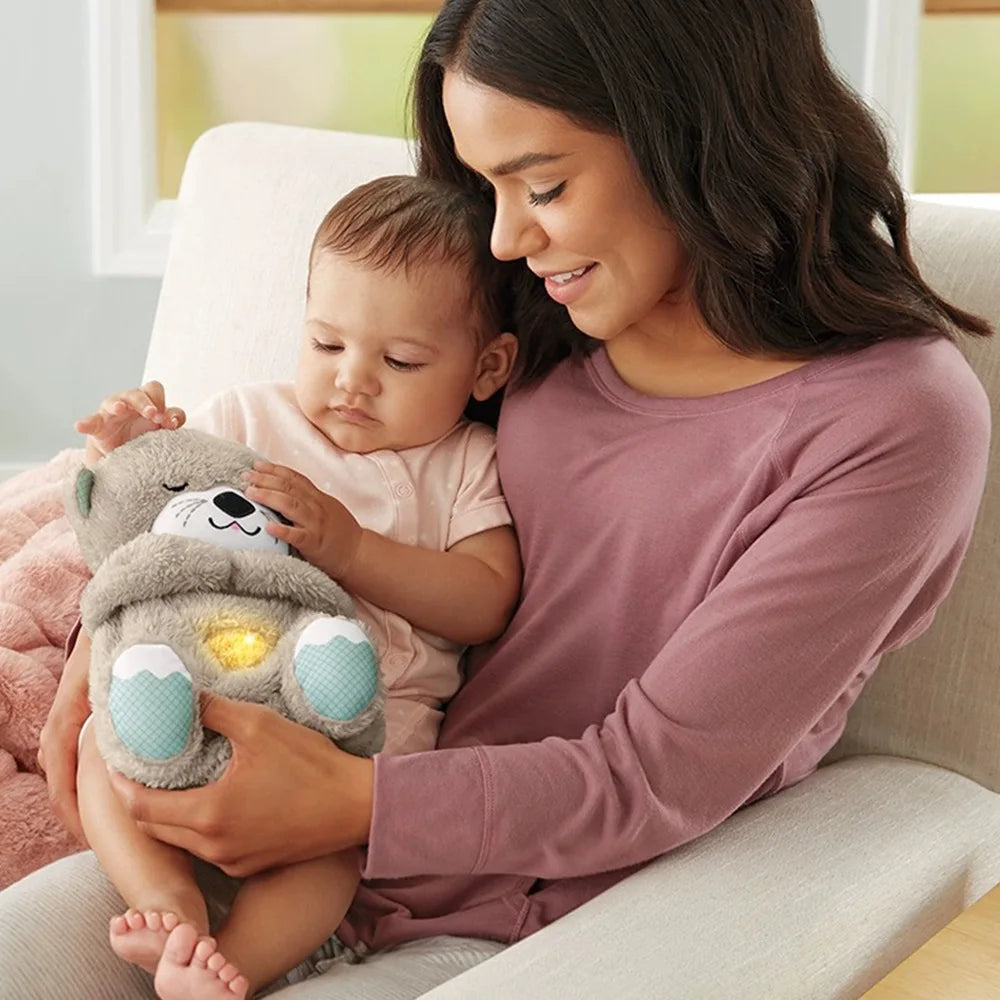 Baby Breath Baby Bear Soothing Otter Plush Toy – Music & Light Sleep Companion