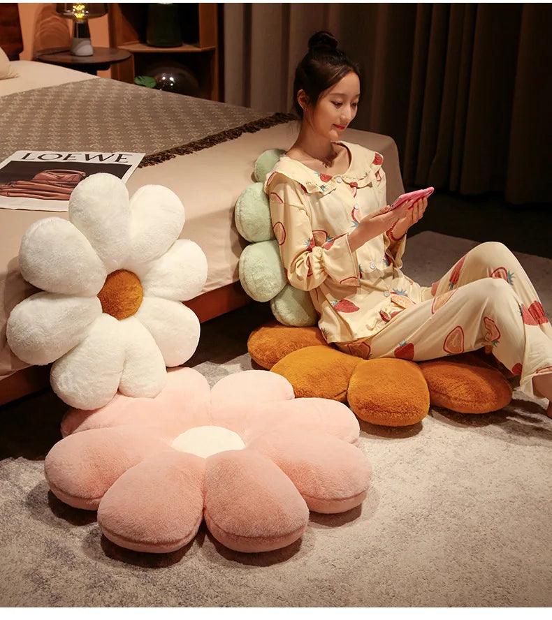 50cm Small Daisy Flower Seat Cushion Bedroom Floor Tatami Cushion Sofa Chair Ass Pad Seat Bed Back Cushion Home Decor - CHAMBERLAND HOMES