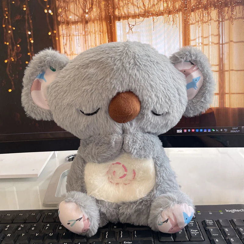 Breathing Bear Toy – Soothing Koala Plush with Music & Lights!