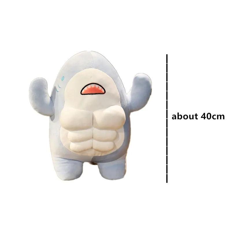 40CM Muscle Shark Plush Doll Cute Worked Out Shark Stuffed Cartoon Toys Strong Animal Pillow For Girl Boyfriend Gifts - CHAMBERLAND HOMES