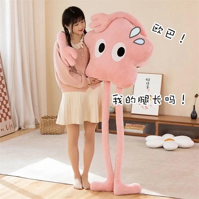 Funny Giant Long Legs Pentagon Stars Strip Throw Pillow Kawaii Pink Cherry Blossom Plush Toy Headrest Cushion Photo Ornaments - CHAMBERLAND HOMES