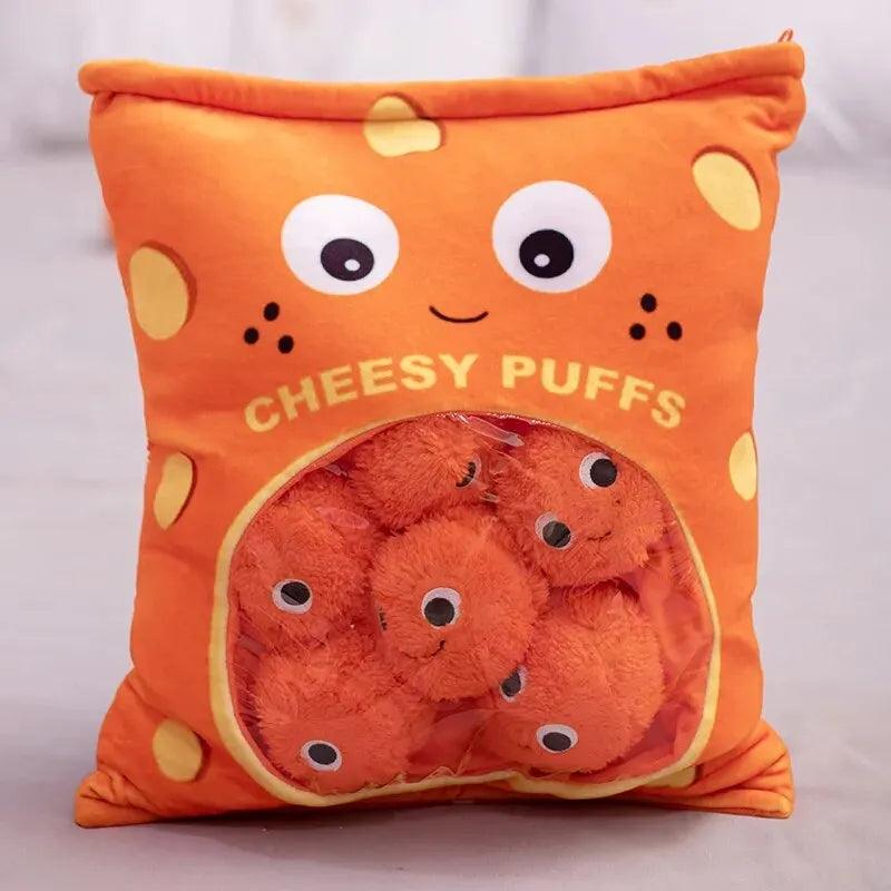 Cute Puff Plush Toy 6 Pieces One Bag of Cheese Puff Balls Pillow Stuffed Snack Puffs Kids Toys Birthday Gift for Boy Girl - CHAMBERLAND HOMES