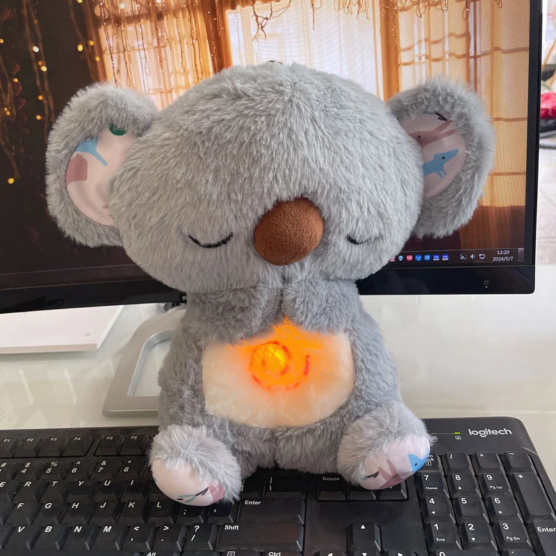 Breathing Bear Toy – Soothing Koala Plush with Music & Lights!