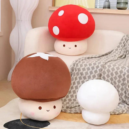 TOAD - 23cm Cute Mushroom Plush Toy Stuffed Soft Lifelike Plant Kawaii Shiitake Mushroom Doll - CHAMBERLAND HOMES