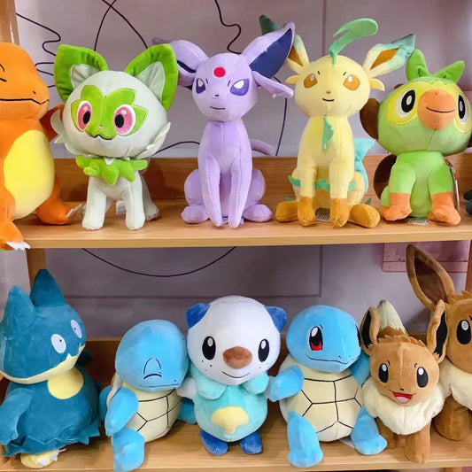 18-28cm Pokémon Plush Toys – Grookey, Leafeon, Mimikyu & More!