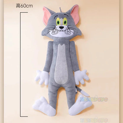 50/60cm Tom and Jerry Plush Doll – Cute Squashed Pillow & Stuffed Toy